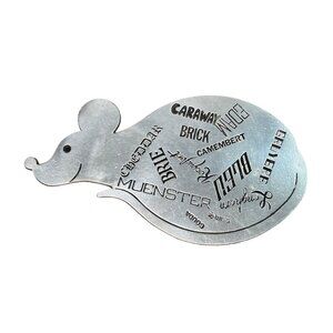 Mouse-Shaped Metal Cheese Board - 1975 Vintage Serving Tray